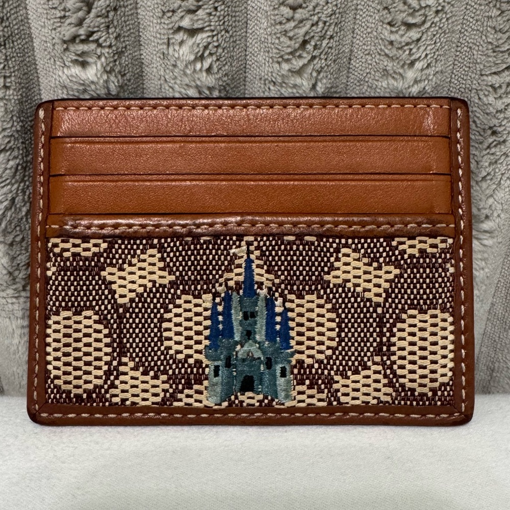 Coach Brown and Blue Key Card Holder